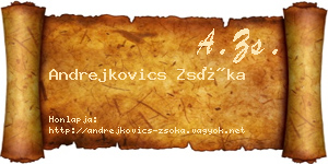 Andrejkovics Zsóka névjegykártya